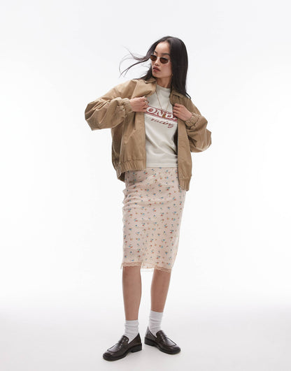Oversized Cotton Collar Bomber Jacket