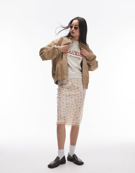 Oversized Cotton Collar Bomber Jacket