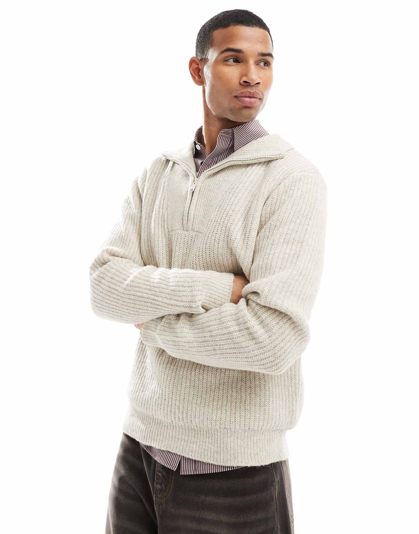 Chunky Knit Quarter Zip Jumper
