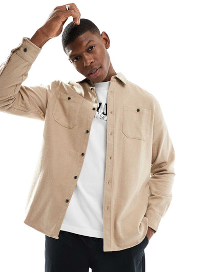 Brushed Flannel Overshirt