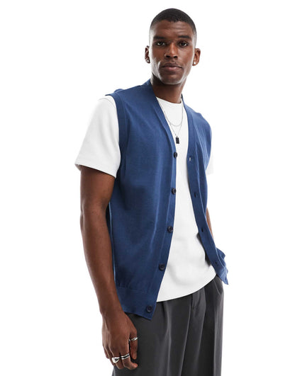 Knitted Button Up Waistcoat