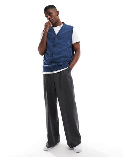 Knitted Button Up Waistcoat