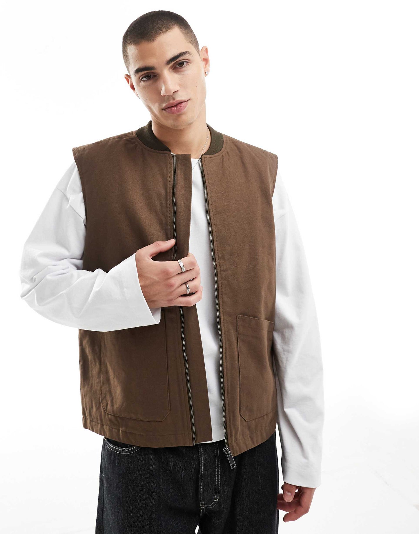 Cotton Full Zip Gilet