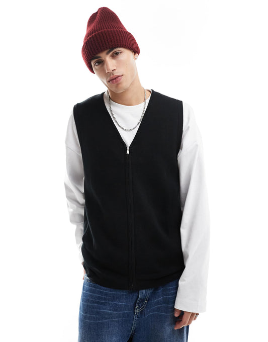 Knitted Zip Up Gilet