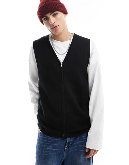 Knitted Zip Up Gilet