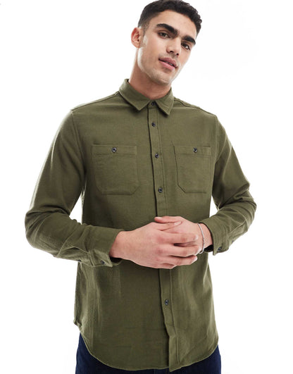 Brushed Flannel Overshirt