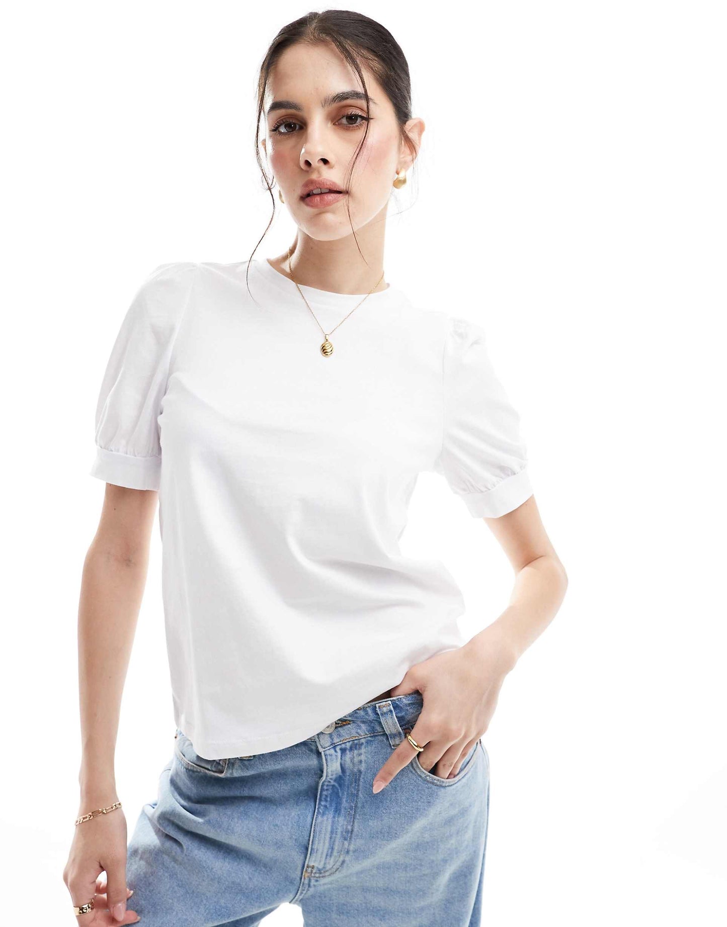 T-Shirt With Puff Sleeves