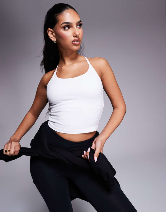 Icon Soft Touch Yoga Cami Crop Top With Inner Bra