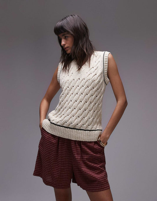 Knitted Compact Button Tank