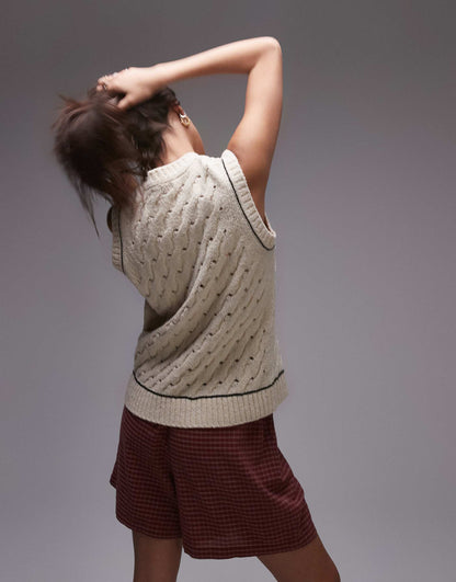 Knitted Compact Button Tank