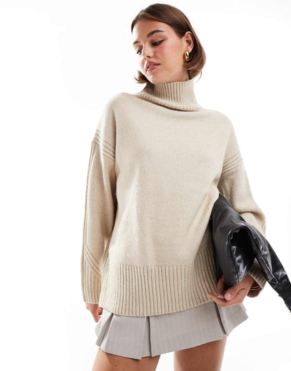 Oversized Stand Neck Jumper