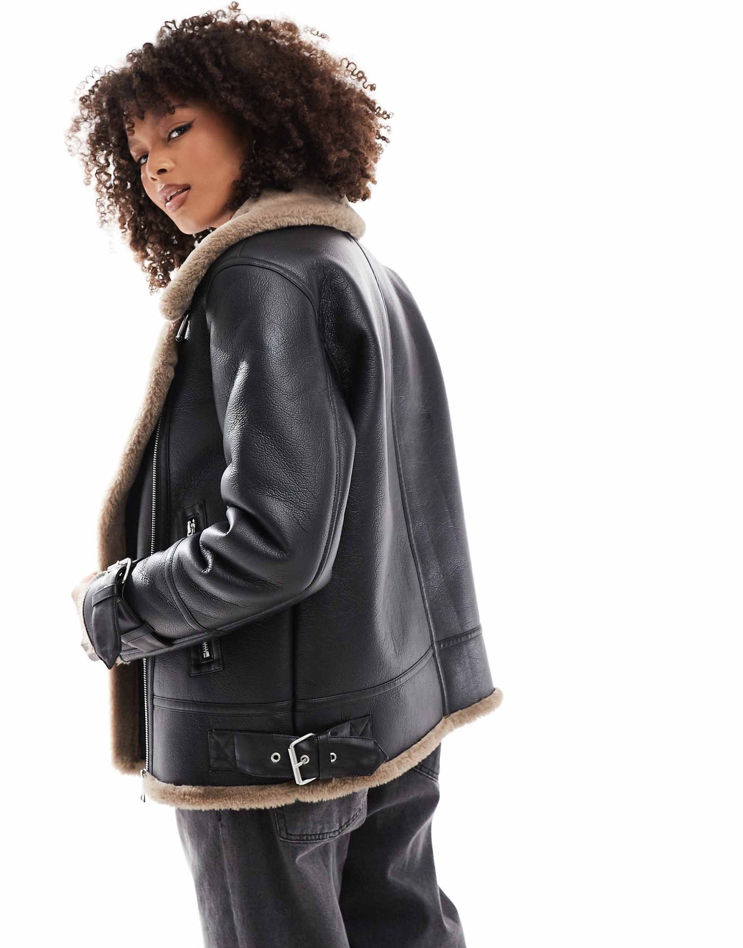 Faux Fur Aviator Jacket