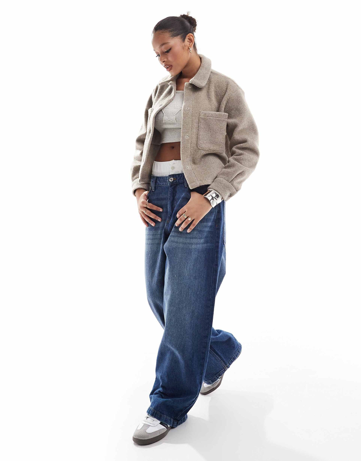 Cropped Knitted Shacket