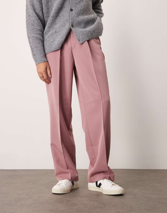 Smart Wide Leg Trousers With Front Pleat