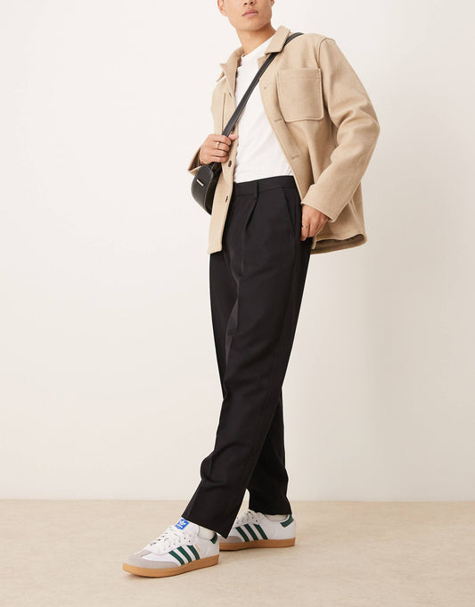 Smart Oversized Tapered Trousers With Front Pleat