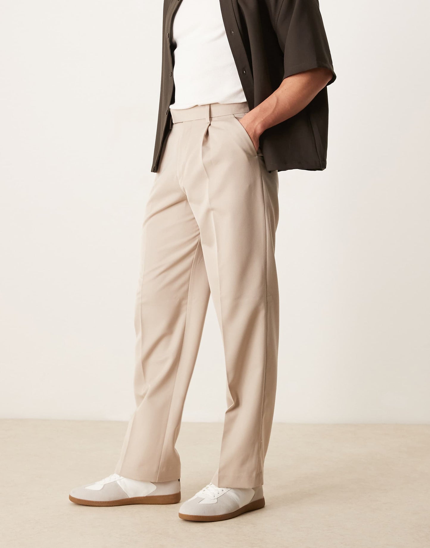 Smart Wide Leg Trousers With Front Pleat