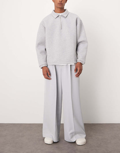 Smart Extreme Wide Leg Trousers With Front Pleat