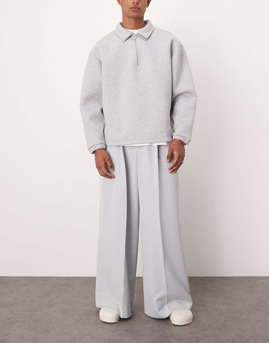 Smart Extreme Wide Leg Trousers With Front Pleat