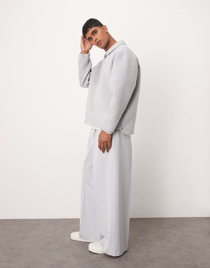 Smart Extreme Wide Leg Trousers With Front Pleat