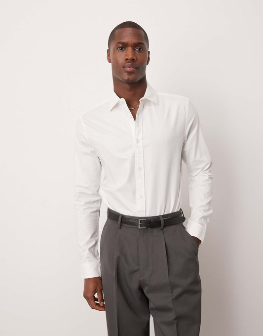 Easy Iron Slim Shirt With Cutaway Collar