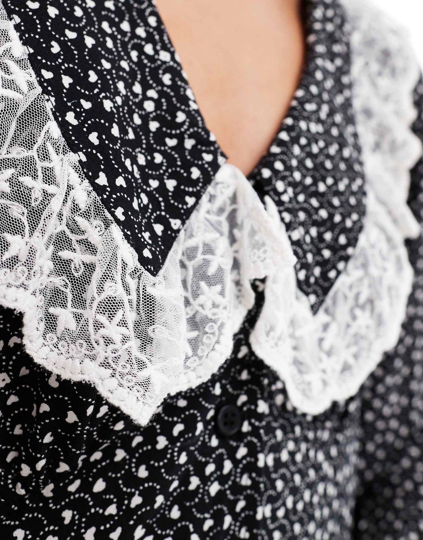 Lace Collar Mini Tea Dress