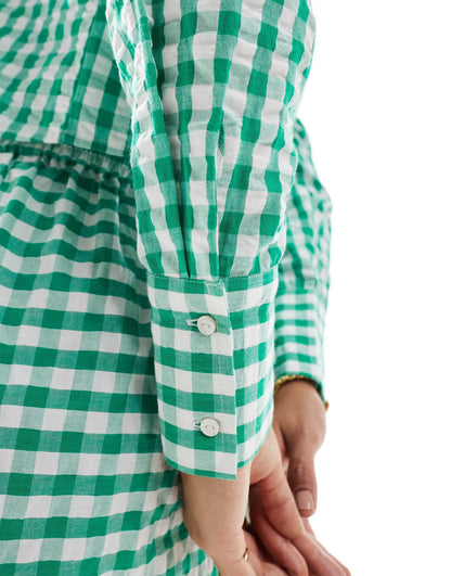 Linen Look Crop Shirt Co-Ord