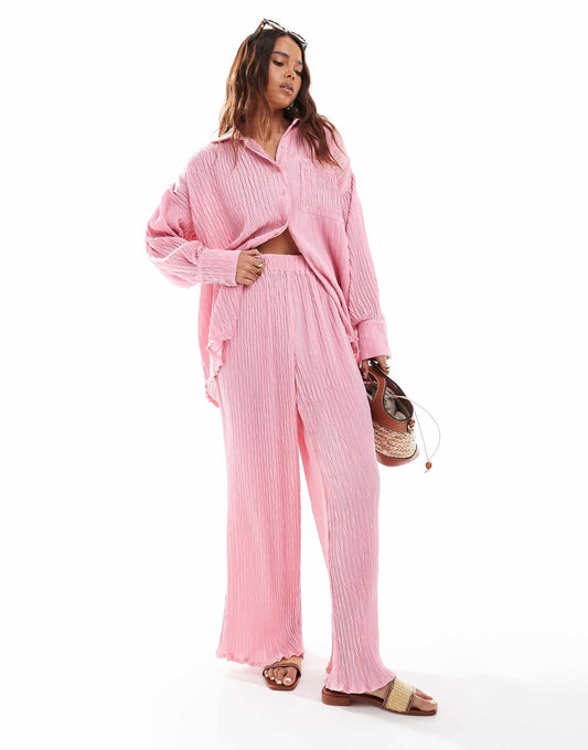 Exclusive Textured Beach Trouser Co-Ord