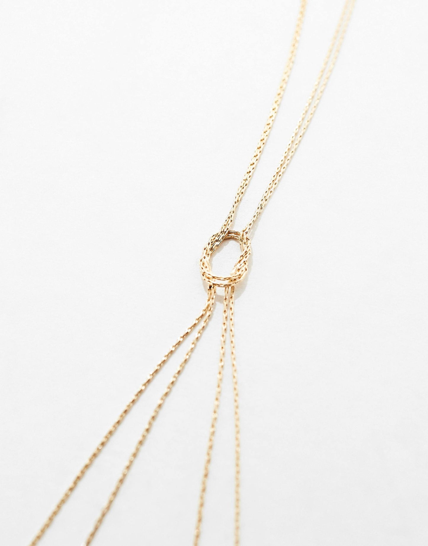 Lariat Necklace With Fine Snake Knot Design