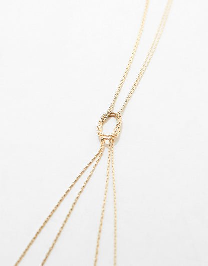 Lariat Necklace With Fine Snake Knot Design