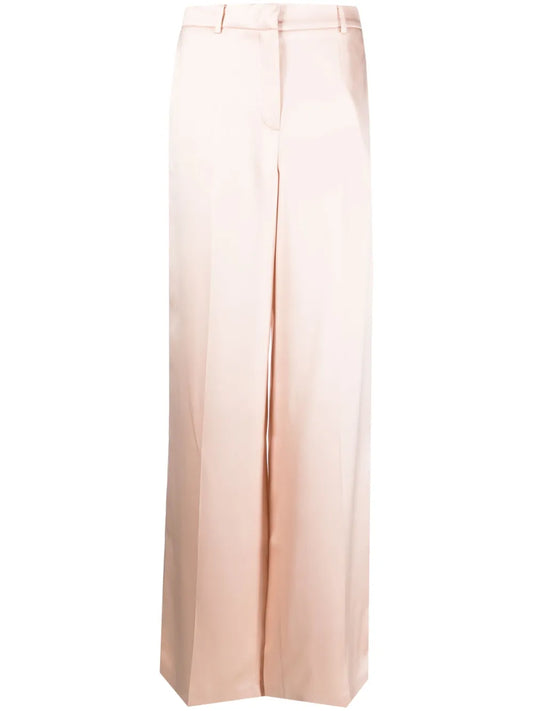 Wide-Leg Silk Trousers