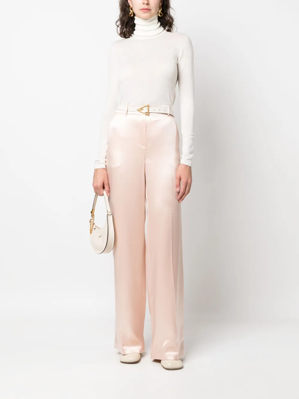 Wide-Leg Silk Trousers