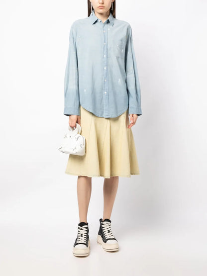 Paint-Splatter Chambray Shirt
