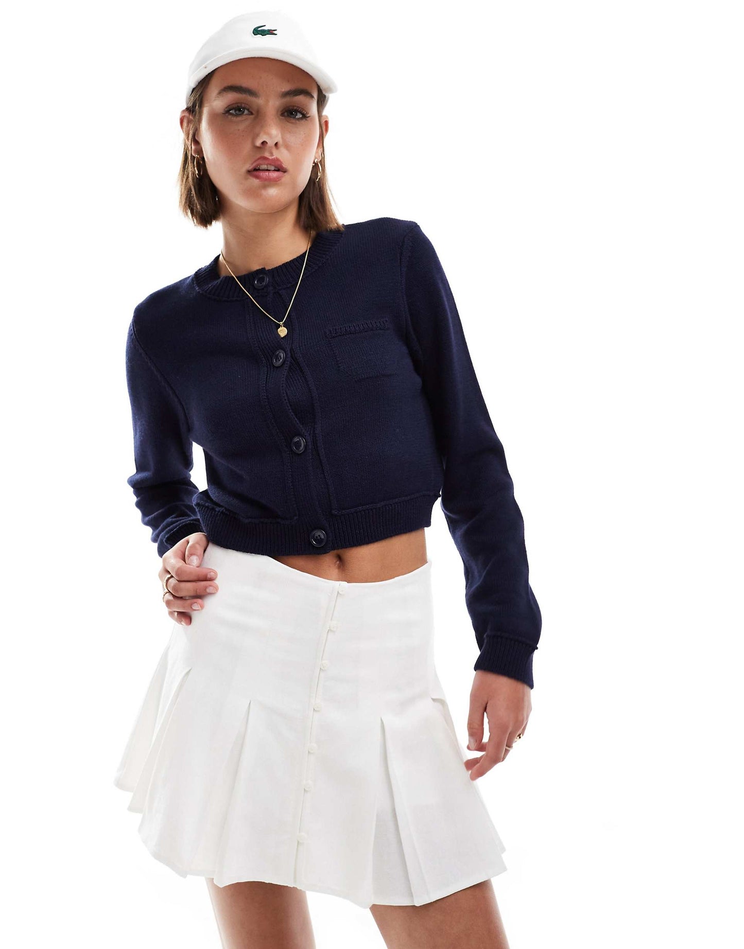 Linen Look Pleated Mini Skirt