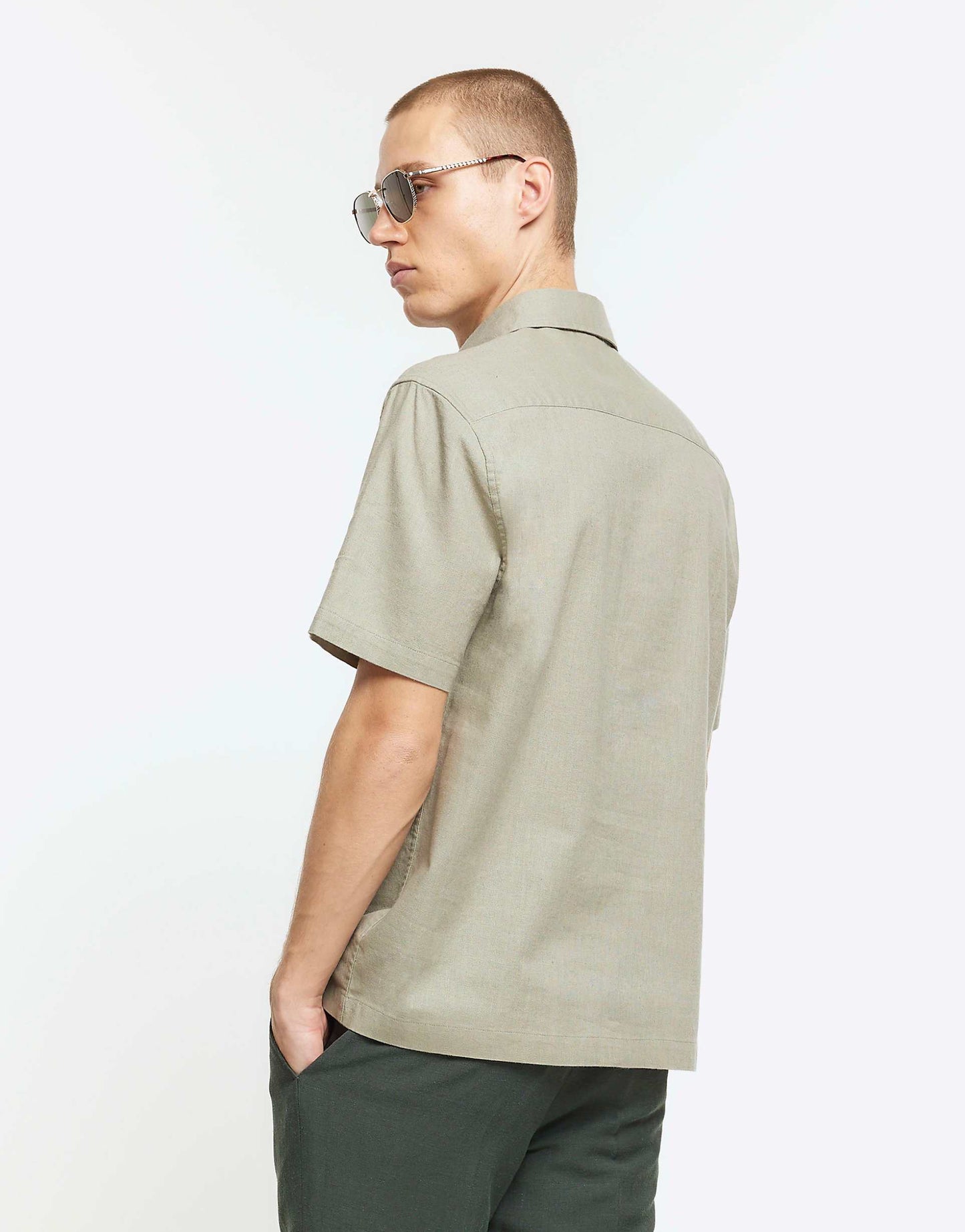 Slim Fit Linen Blend Shirt