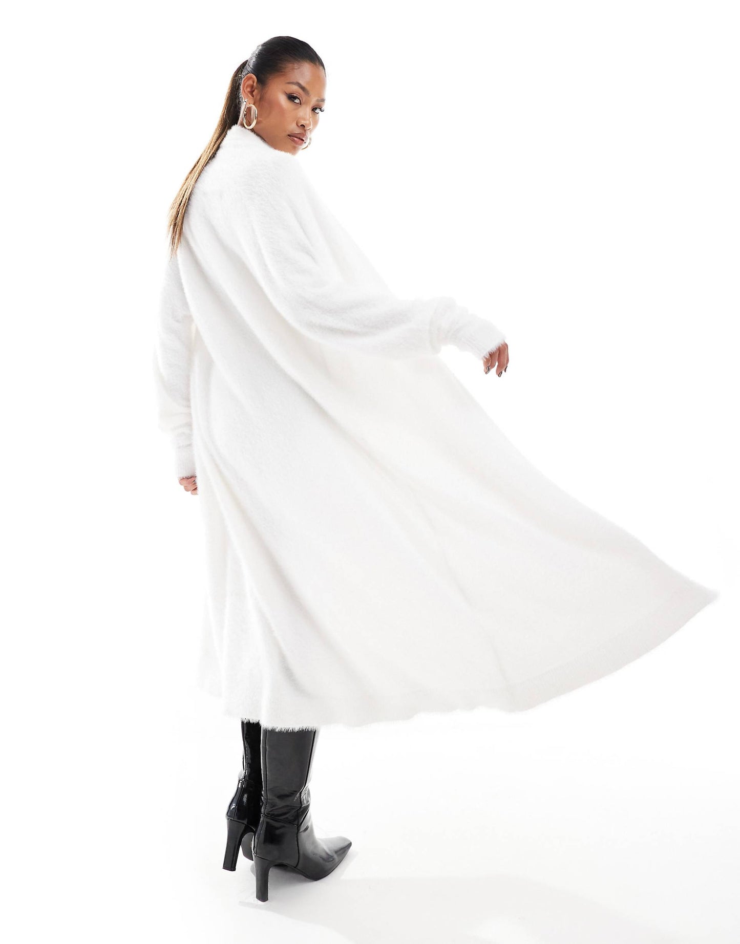 Fluffy Soft-Touch Knit Maxi Cardigan Co-Ord
