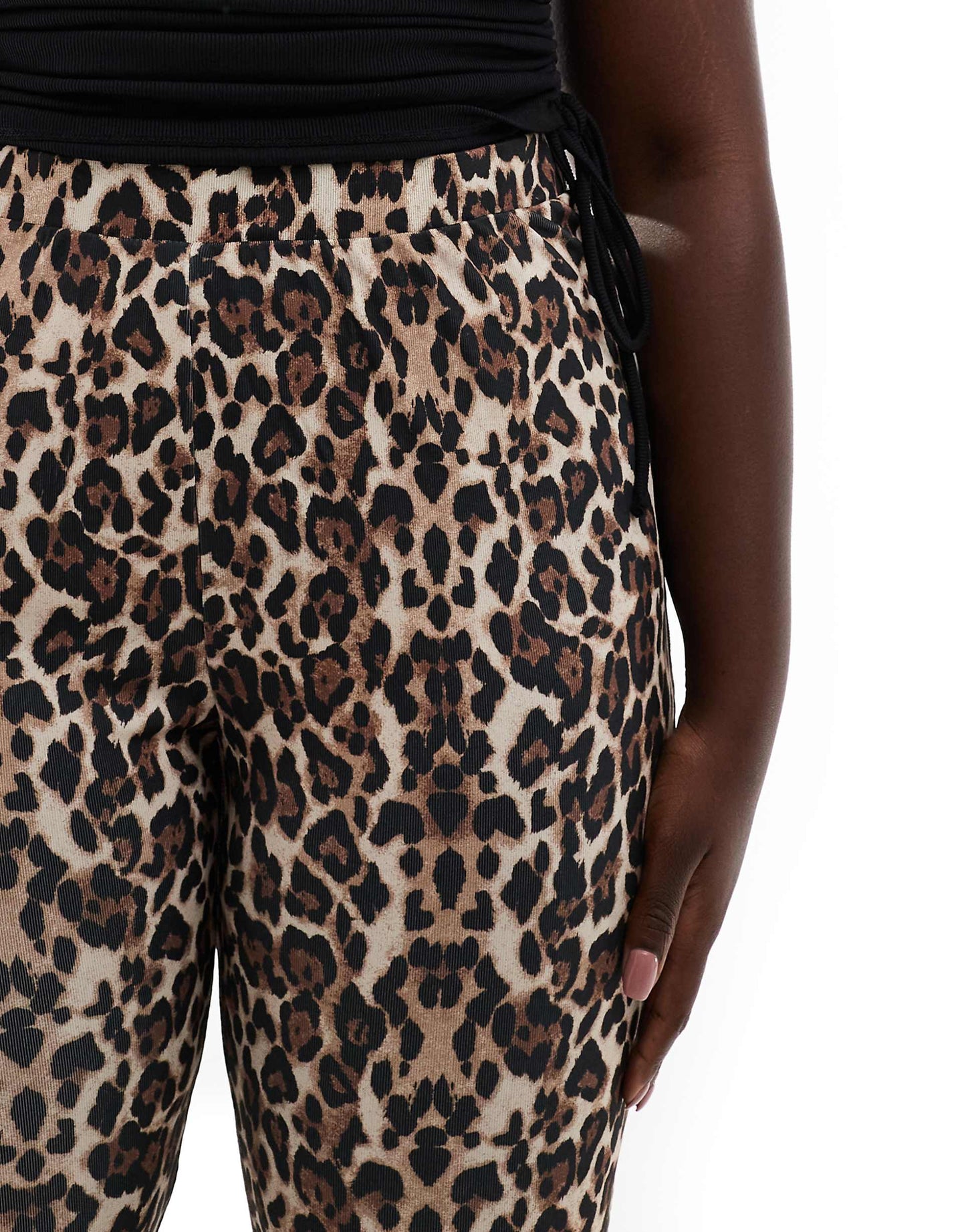 Curve Ribbed Flare Trousers