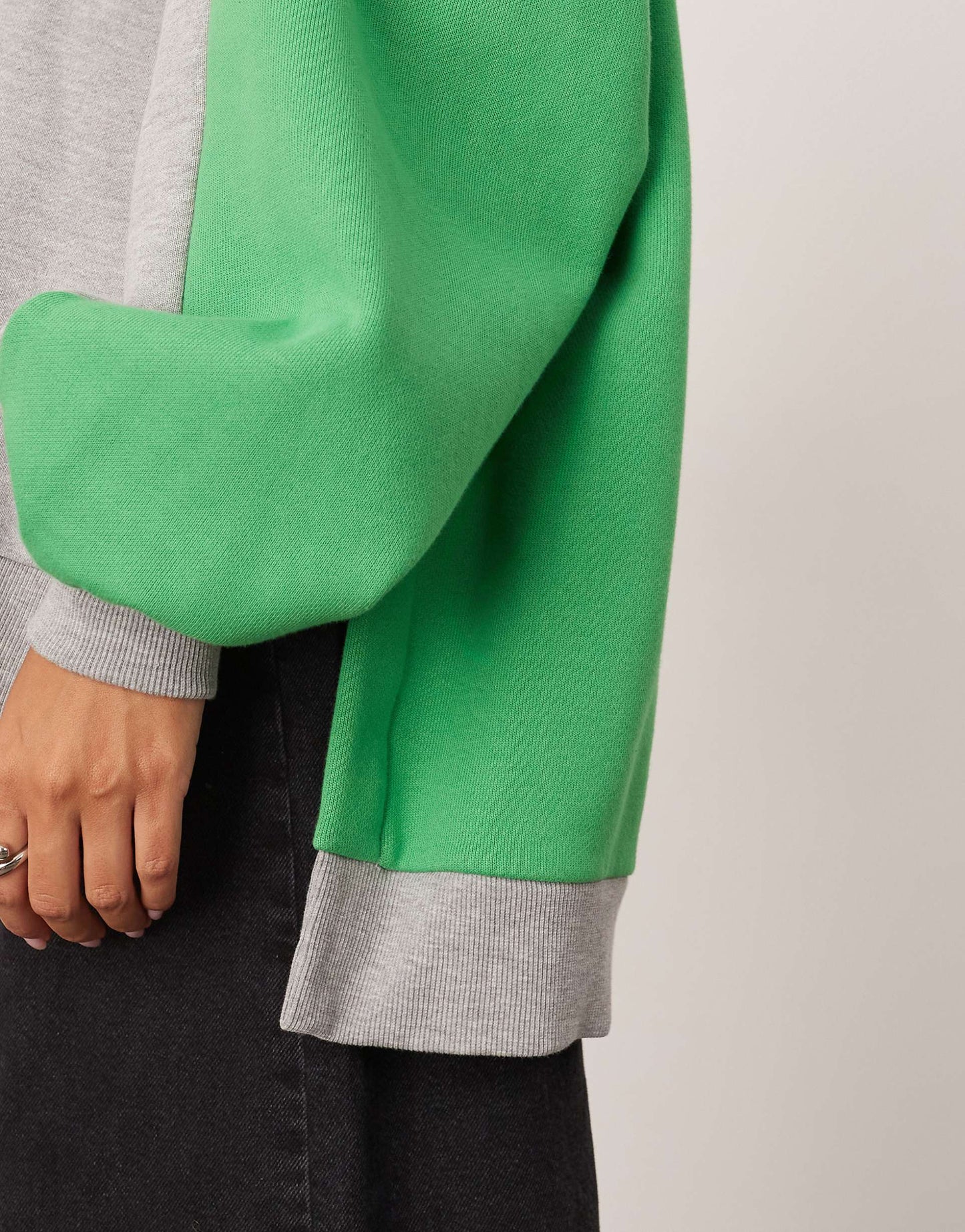 Oversized Split Hem Colourblock Hoodie