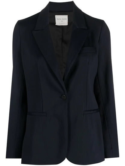 Single-Breasted Classic-Lapel Blazer