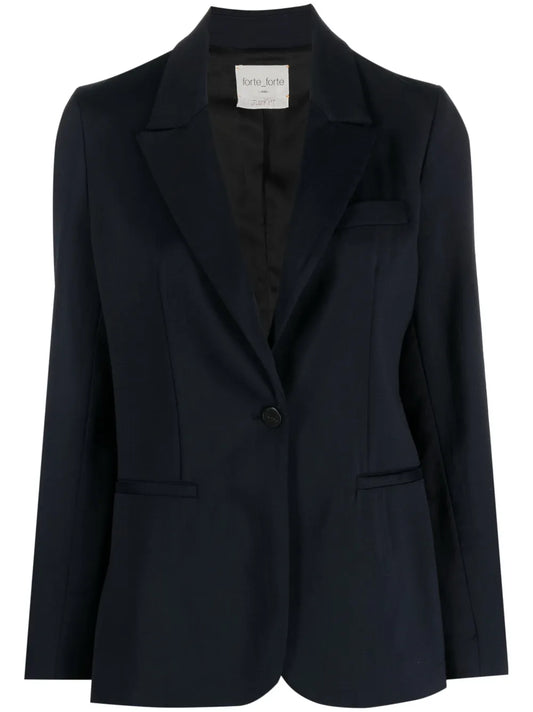 Single-Breasted Classic-Lapel Blazer
