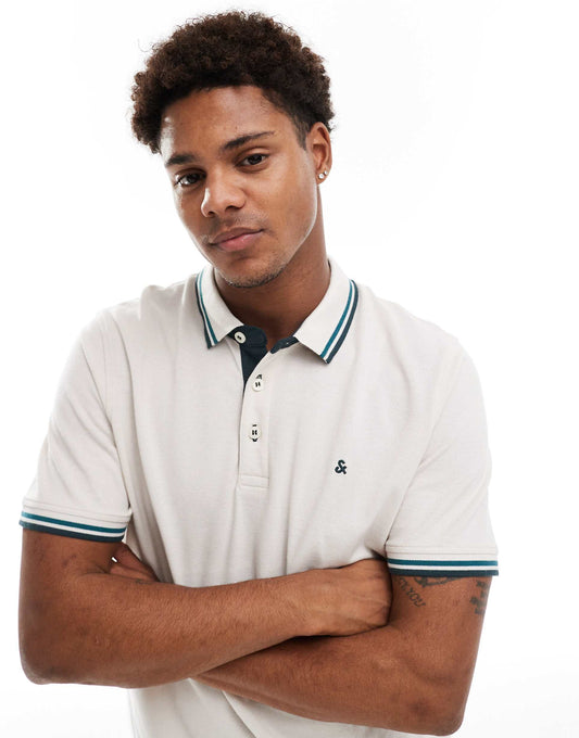 Slim Fit Tipped Pique Logo Polo