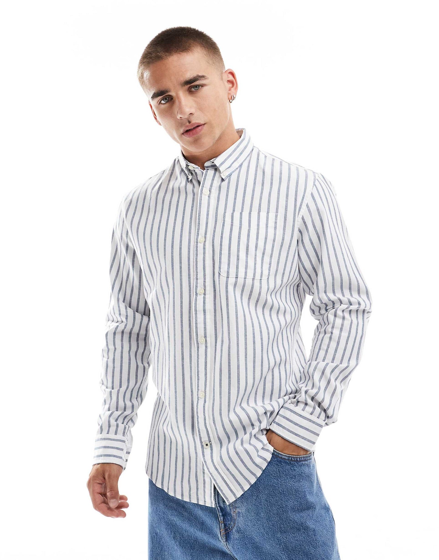 Shirt With Blue Stripe