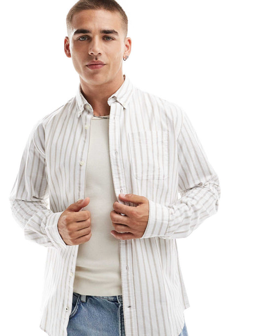 Shirt With Beige Stripe