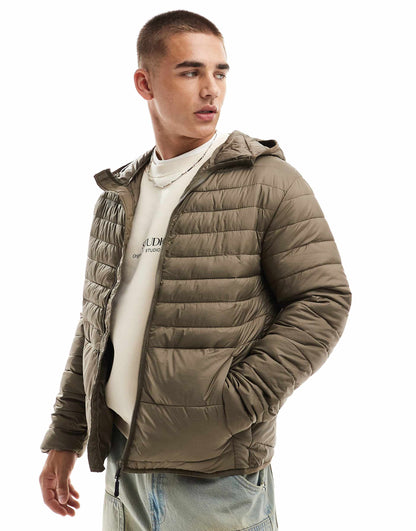 Packable Padded Jacket With Hood
