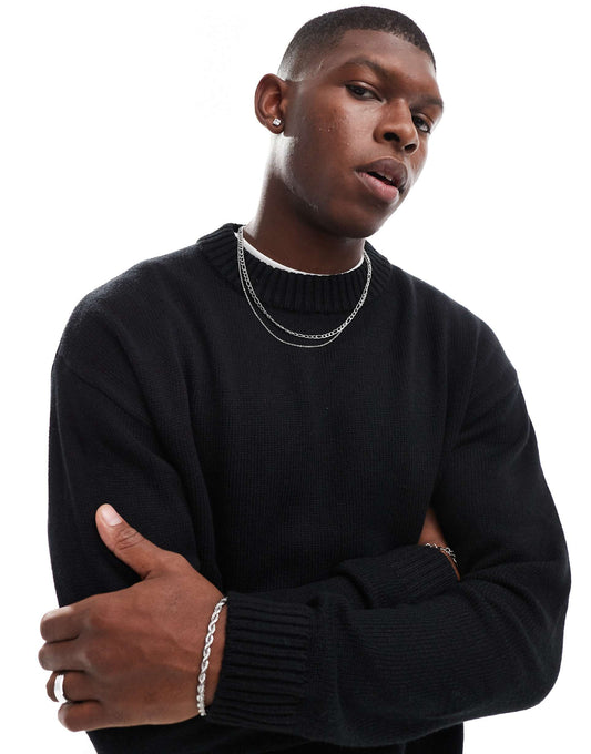 Oversized Chunky Rib Crew Neck Jumper