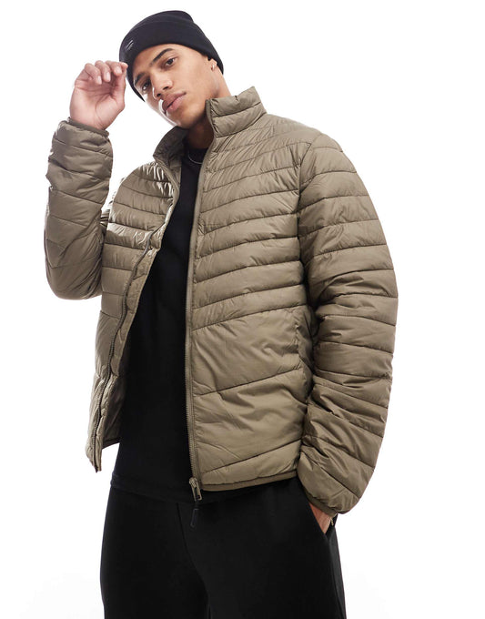 Packable Padded Jacket With Stand Collar