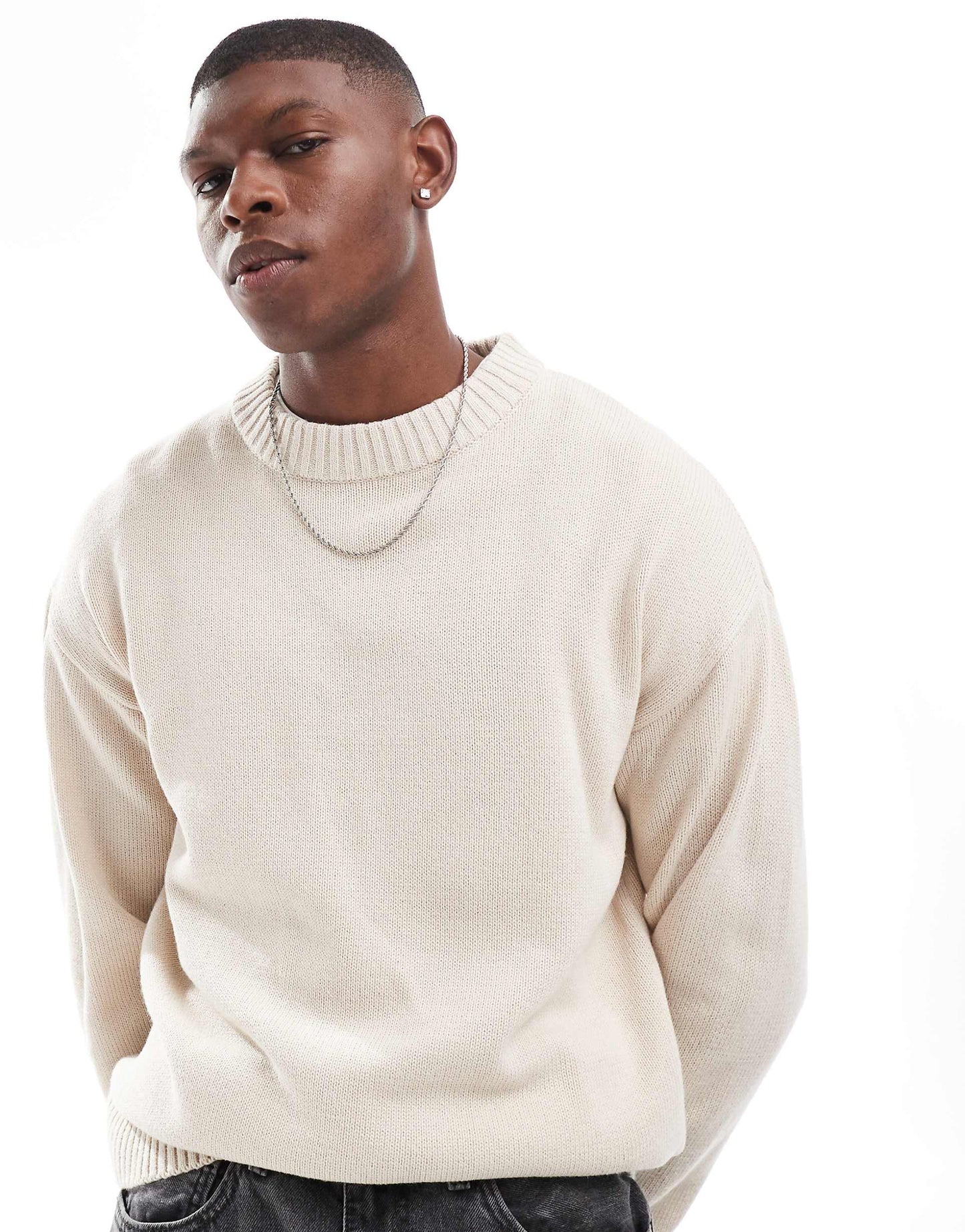 Oversized Chunky Rib Crew Neck Jumper