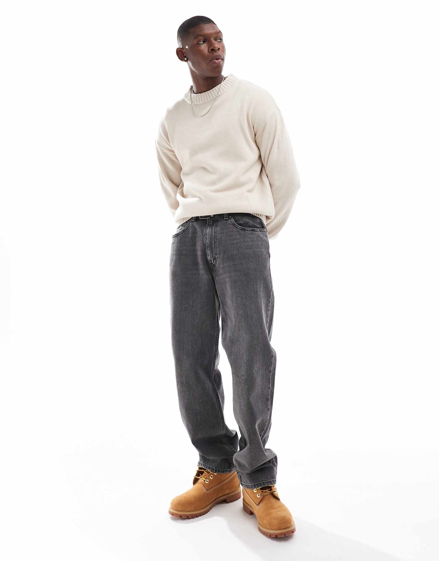 Oversized Chunky Rib Crew Neck Jumper