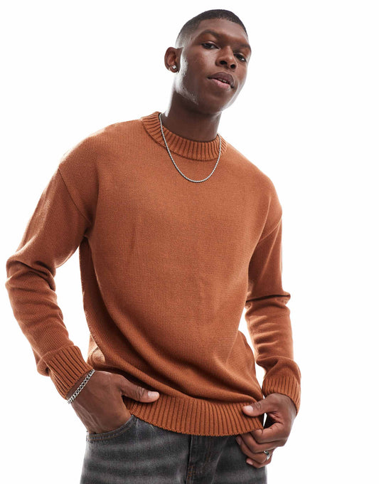 Oversized Chunky Rib Crew Neck Jumper