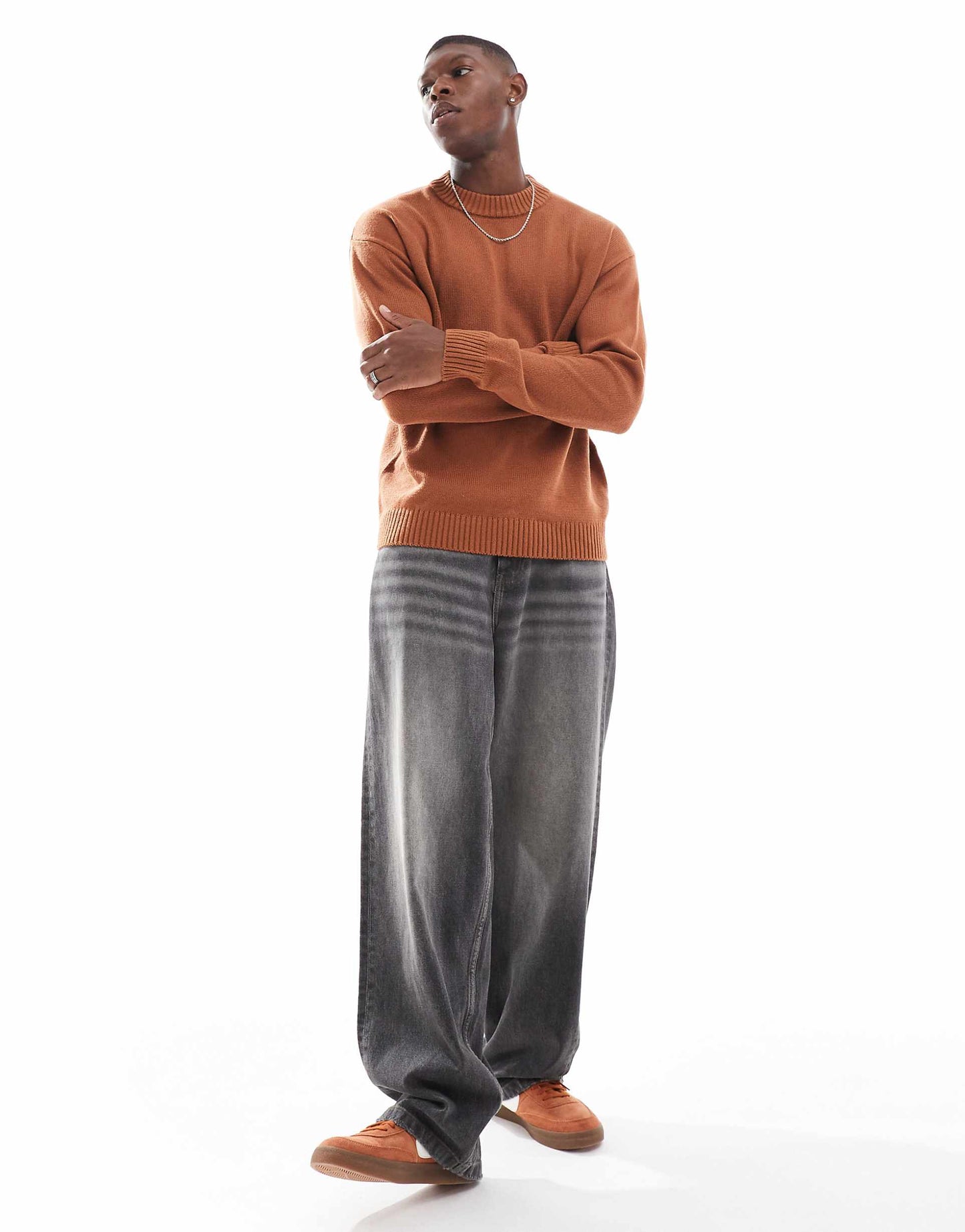 Oversized Chunky Rib Crew Neck Jumper