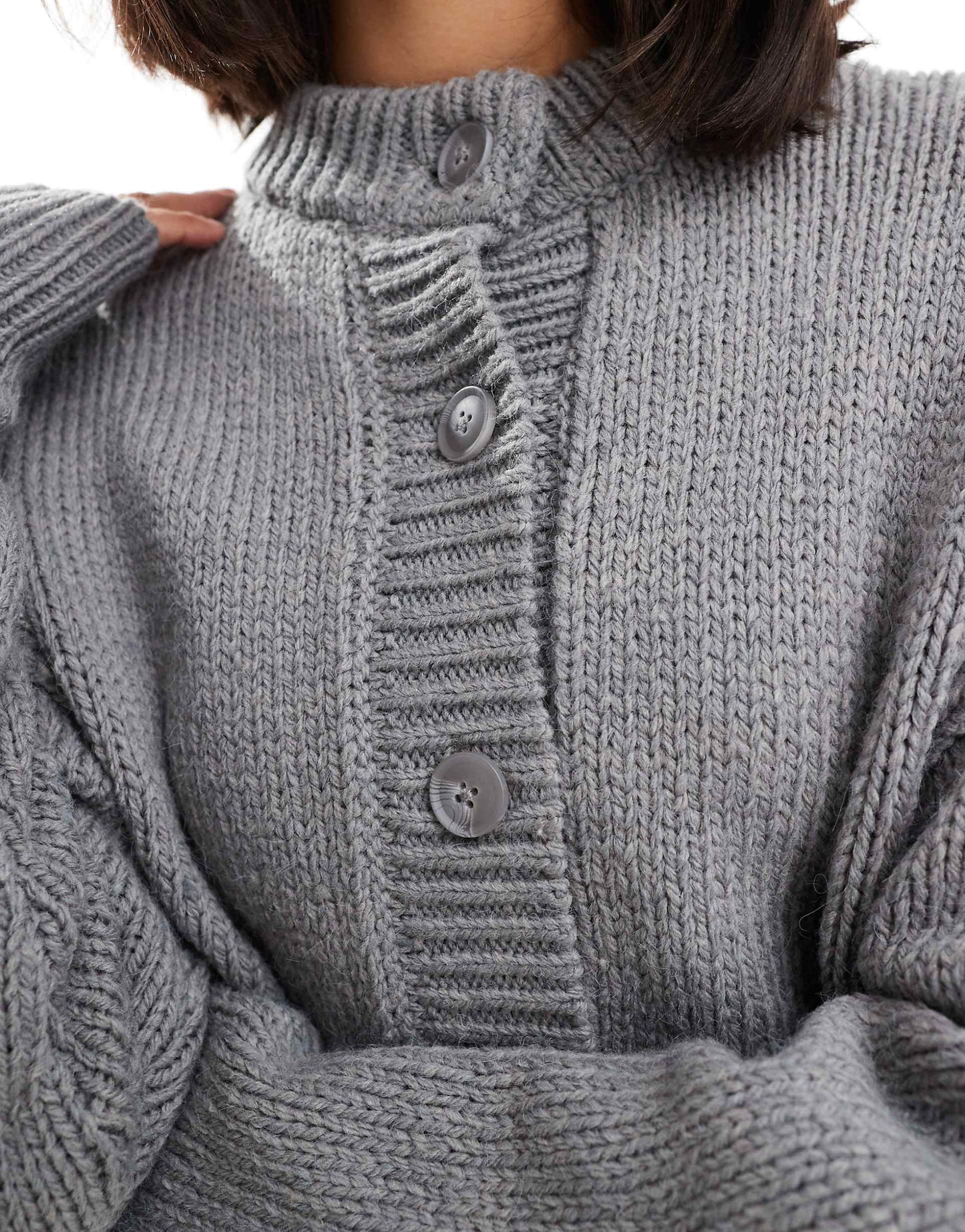 Crop Crew Neck Cardigan